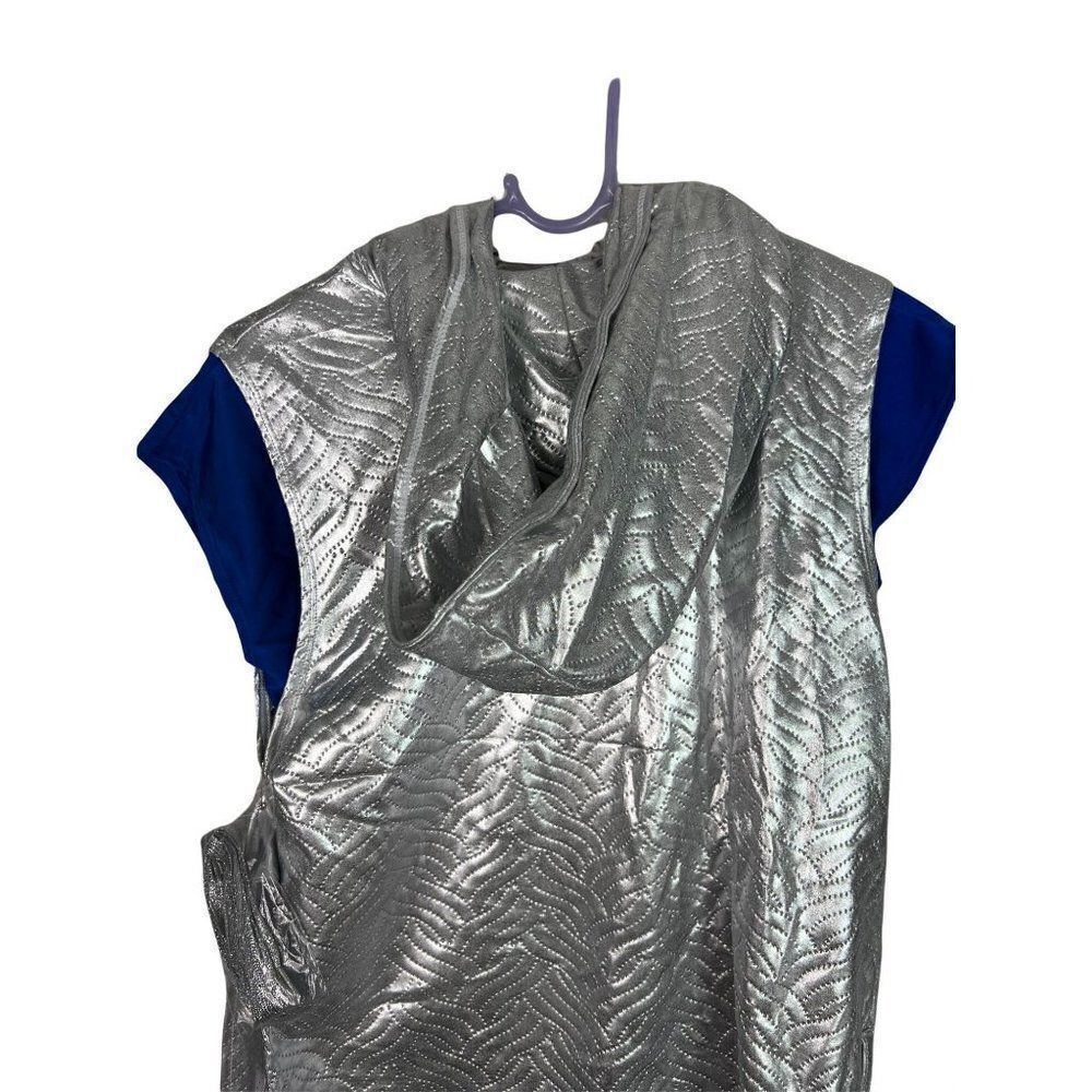 Revolution Dancewear Costume Silver Hooded Vest Blue Shirt & Pants Hip Hop LA - Picture 3 of 10